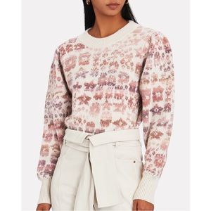 LoveShackFancy Kirsten Floral Jacquard Sweater NWT